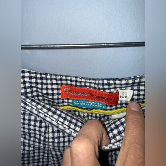 ANTRHOPOLOGIE Gingham Belted Shorts by Cartonnier Deep navy & cream Size 6 EUC - Picture 5 of 8